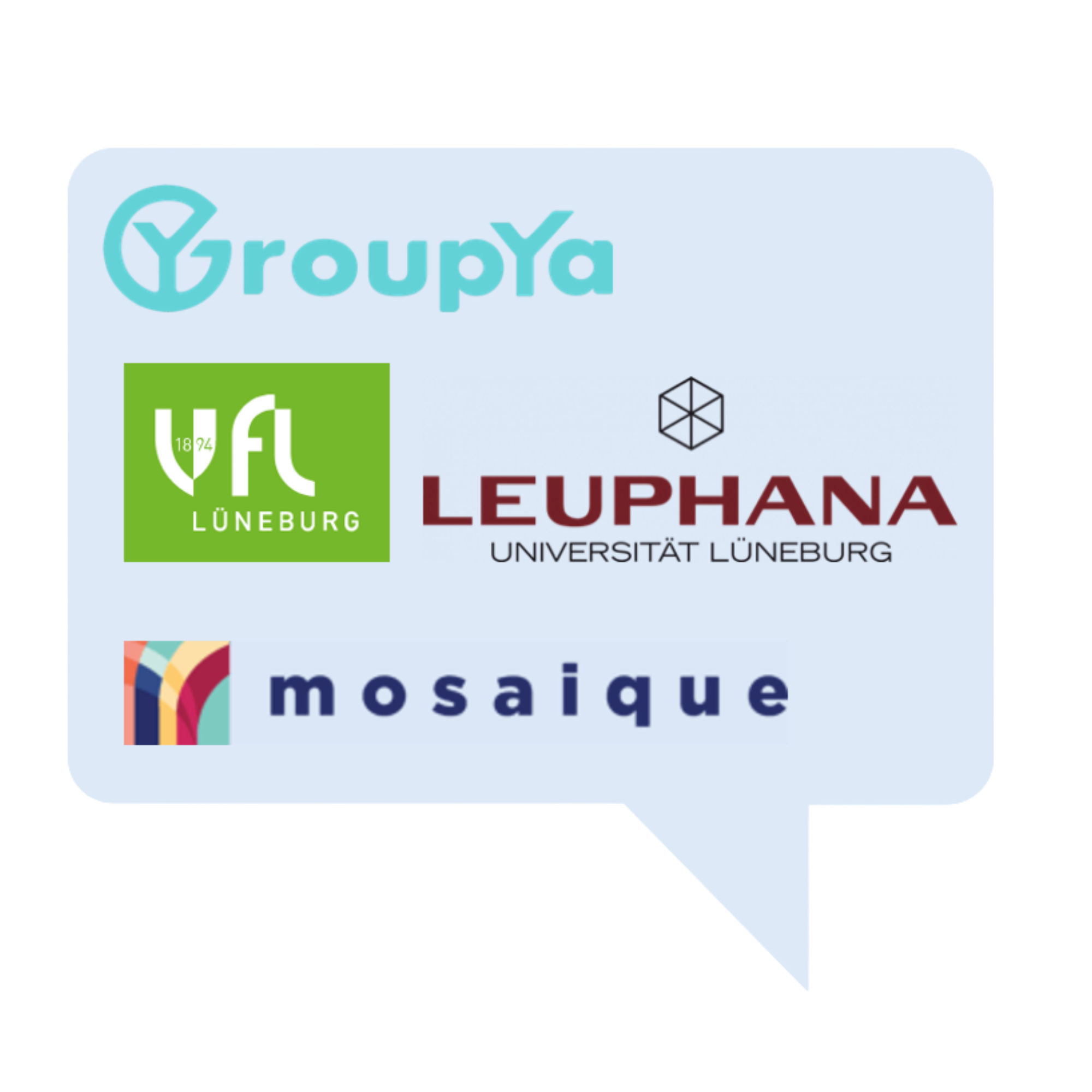 CommYOUnity partners — GroupYa, Leuphana, VfL Lüneburg, mosaique